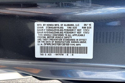 2016 Honda Odyssey SE