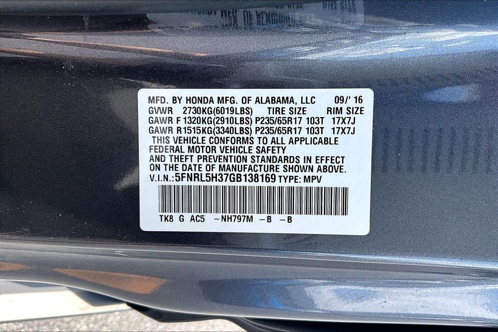 2016 Honda Odyssey SE