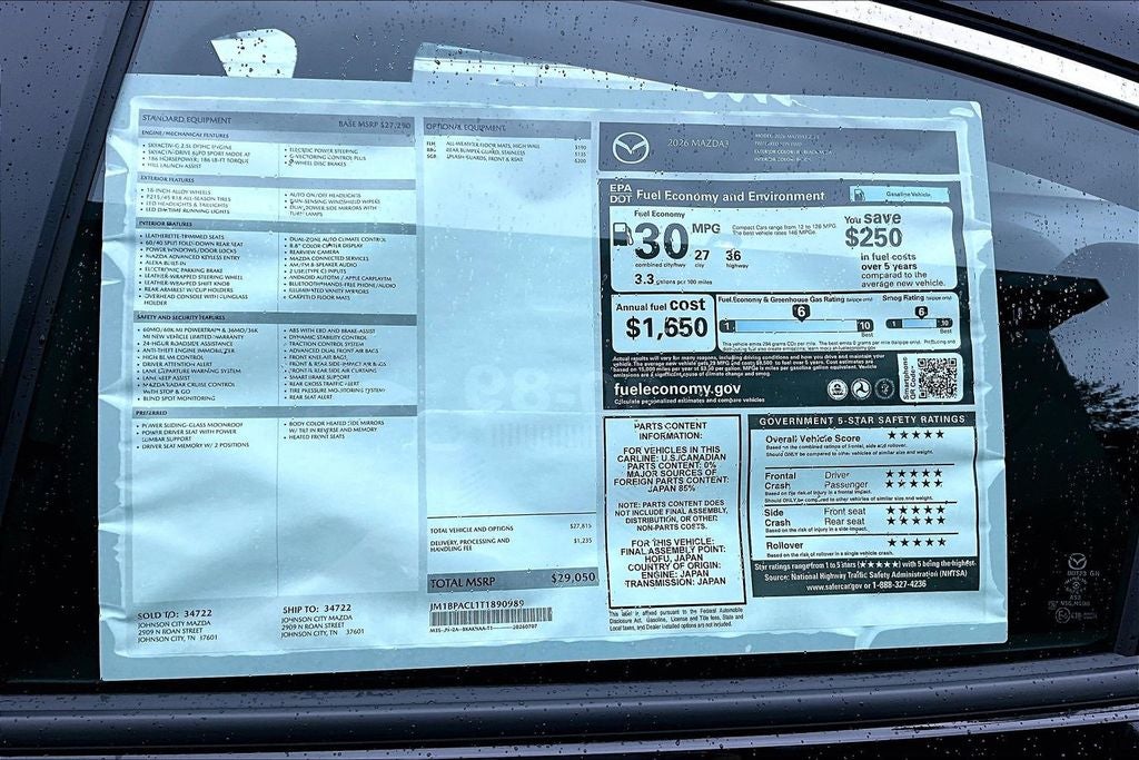 2026 Mazda Mazda3 Sedan 2.5 S Preferred