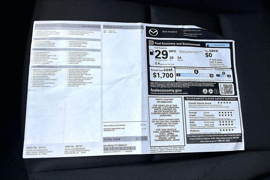 2026 Mazda Mazda3 2.5 S