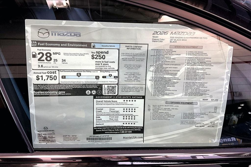 2026 Mazda Mazda3 Hatchback 2.5 S Premium