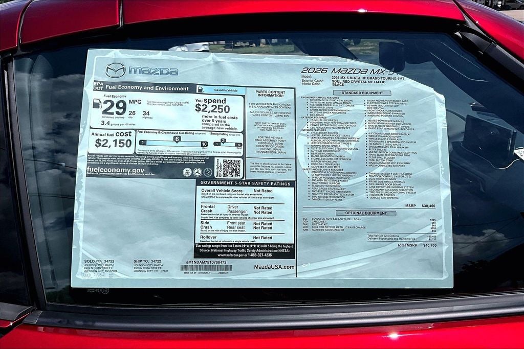 2026 Mazda Mazda MX-5 Miata RF Grand Touring